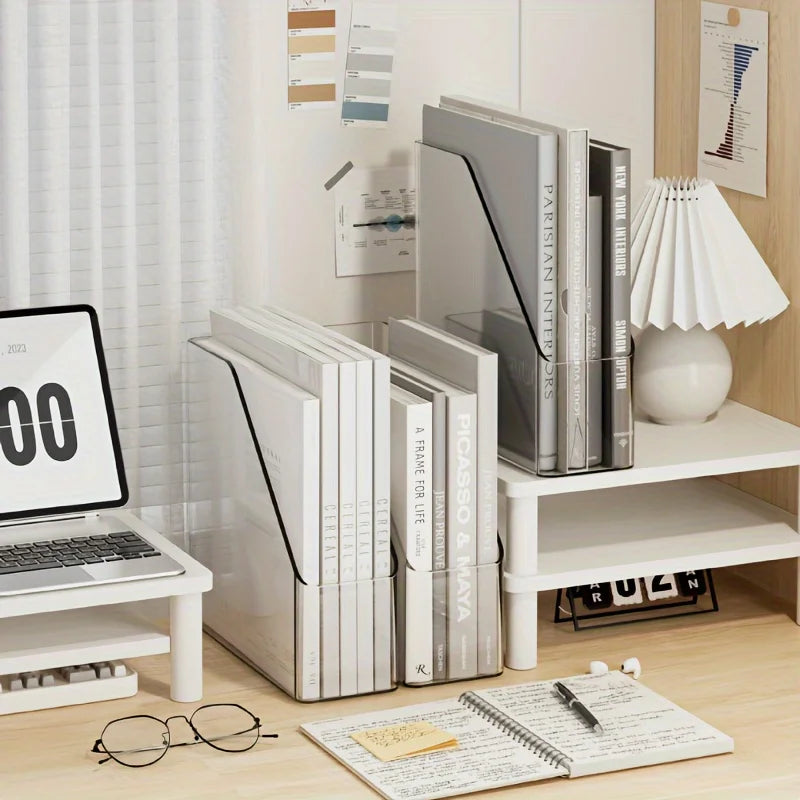 Transparent dormitory desk Stationery book storage rack