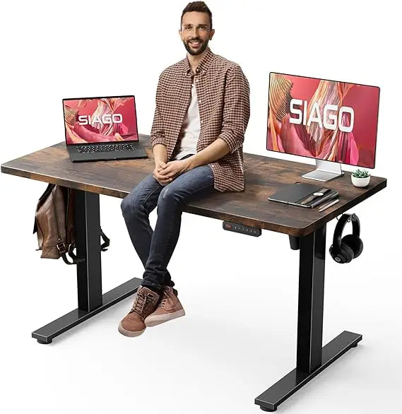 Electric Standing Desk Adjustable – 48 x 24 Inch Sit Stand Up Desk