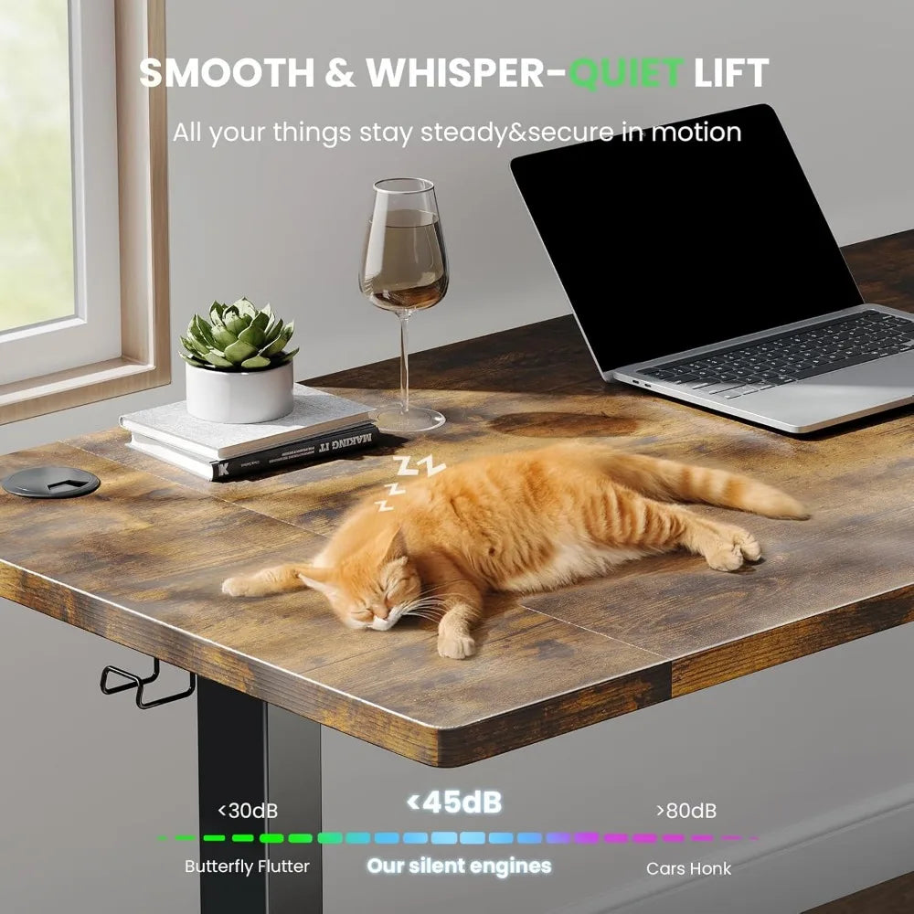 Electric Standing Desk Adjustable – 48 x 24 Inch Sit Stand Up Desk