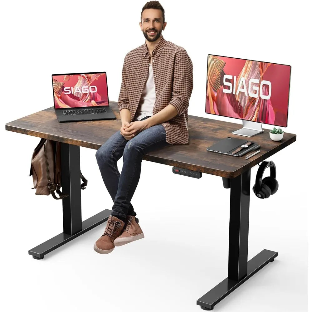 Electric Standing Desk Adjustable – 48 x 24 Inch Sit Stand Up Desk